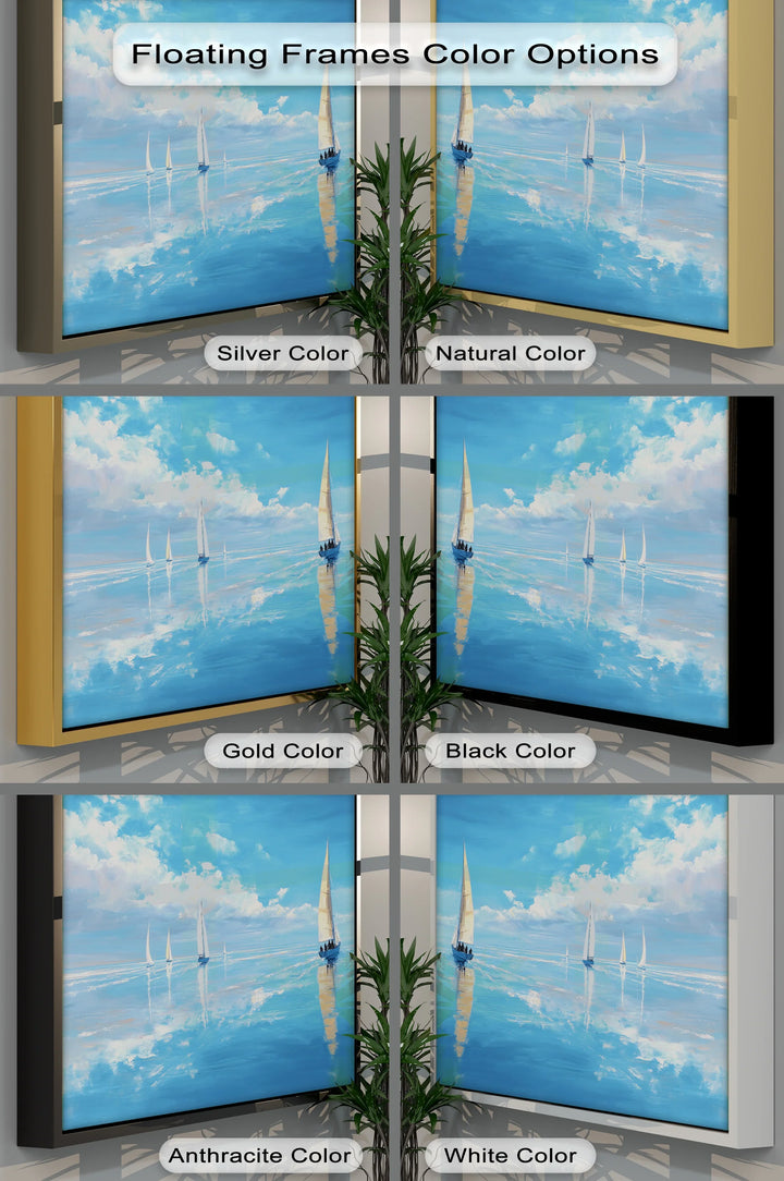 Tranquil Sailboats at Sea – Blue Ocean Canvas Print - MyPhotoStation