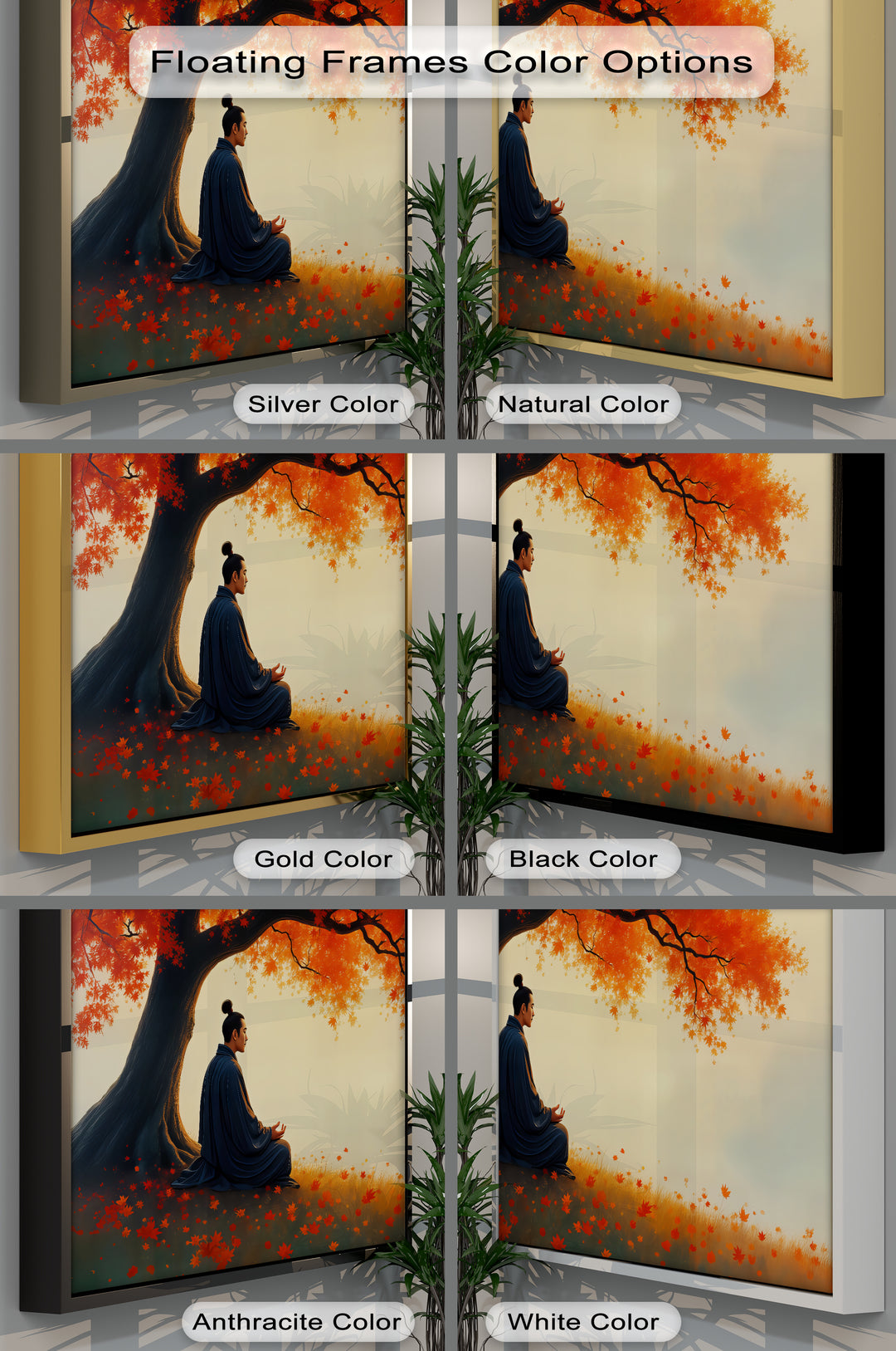 Samurai Meditation Under Maple Tree - Canvas Wall Art | Canvas Prints
