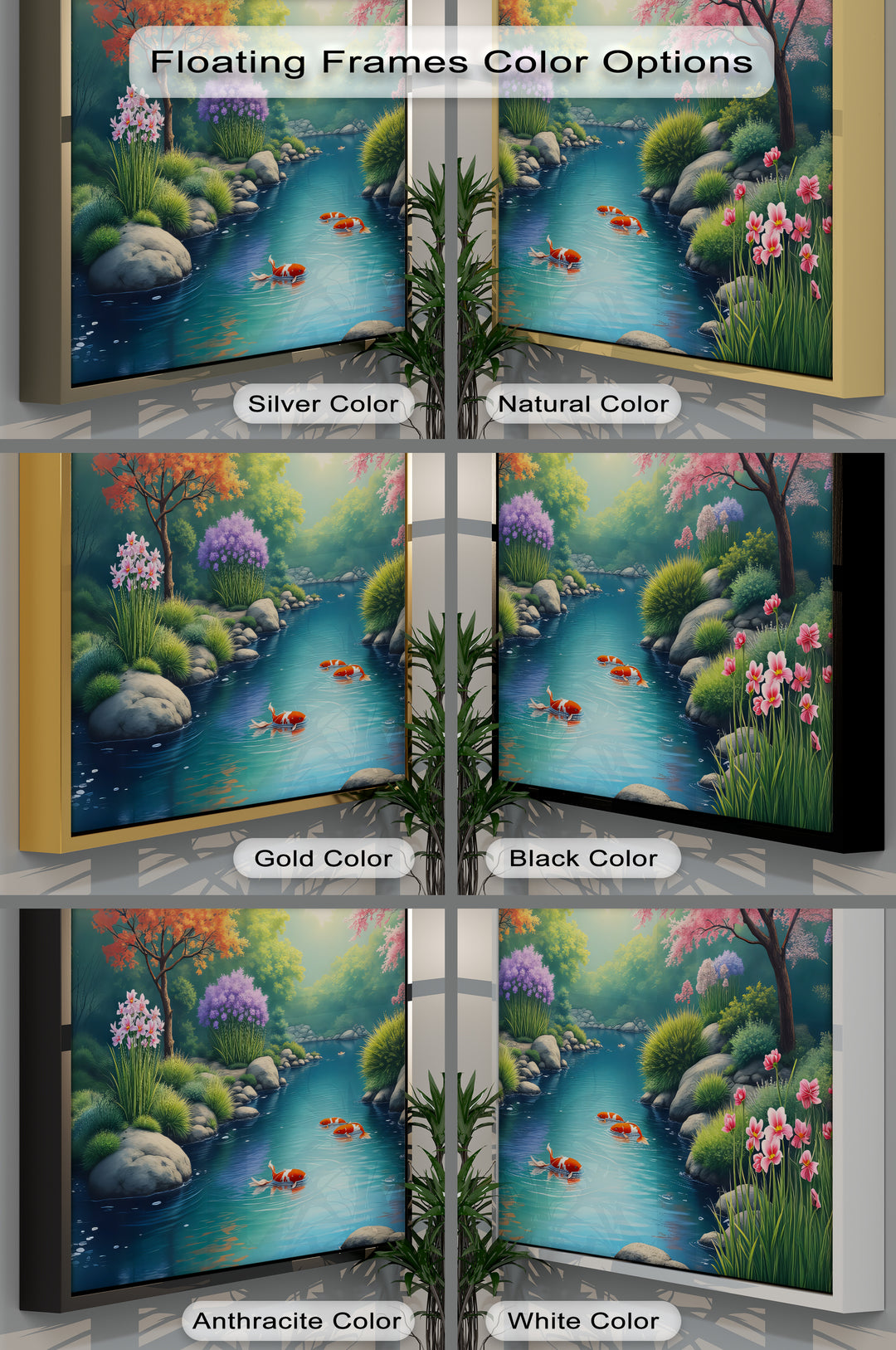 Tranquil Koi Pond – Japanese Garden Canvas Wall Art | Framed Art