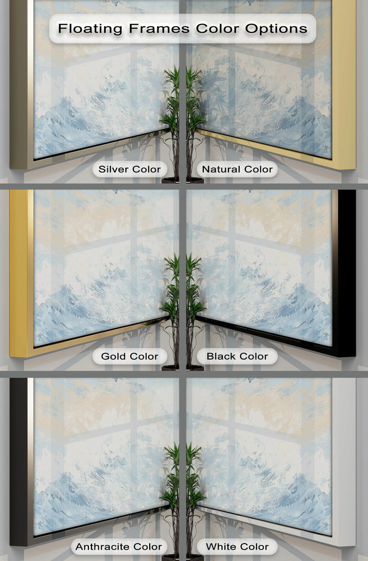 Coastal Drift – Cream and Blue Abstract Ocean Canvas Print - MyPhotoStation