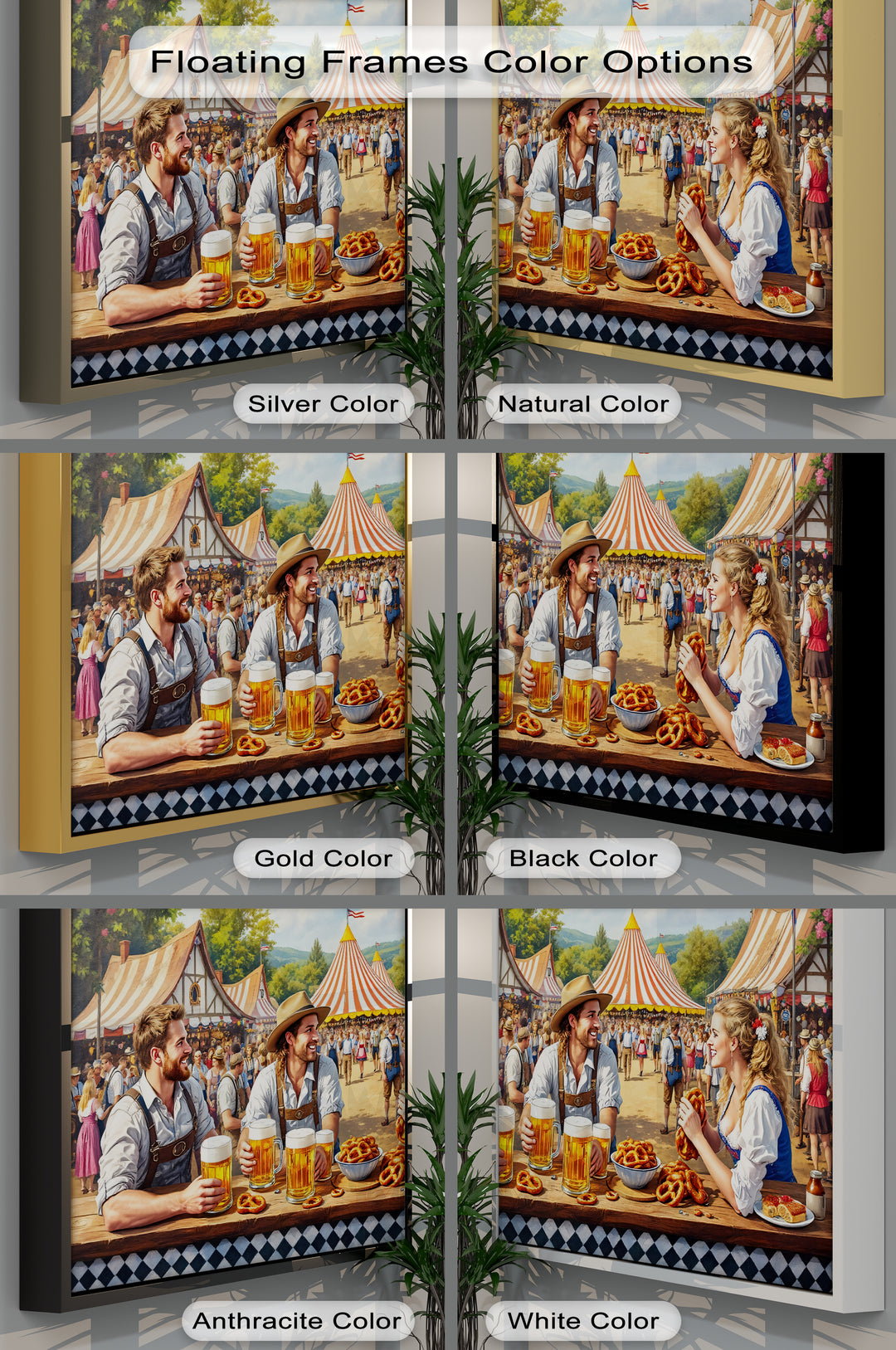 Oktoberfest Friends – Bavarian Beer & Pretzel Canvas Wall Art | Canvas Art