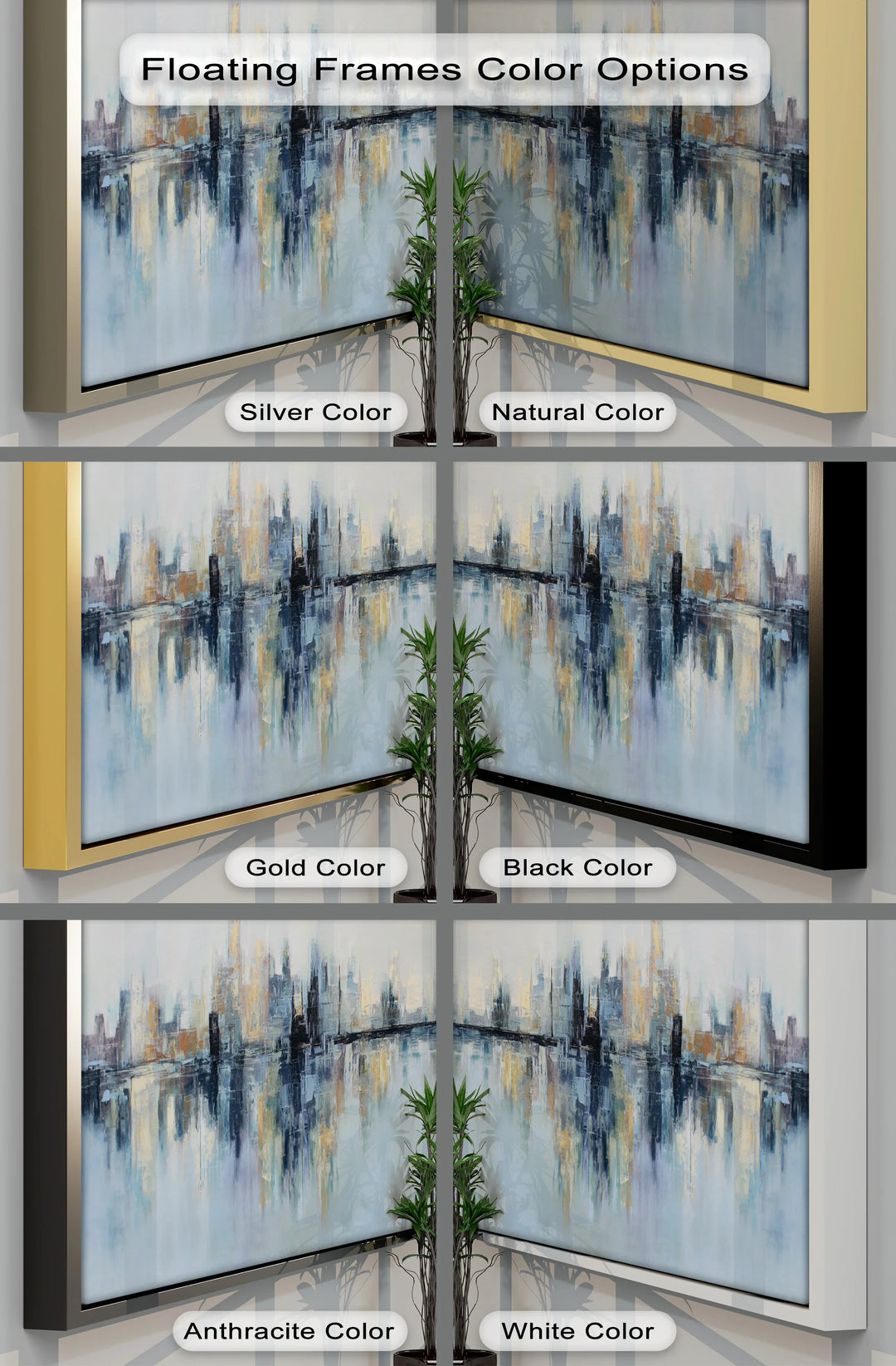 Urban Reflections – Abstract Cityscape with Soft Skyline Tones Canvas Print - MyPhotoStation
