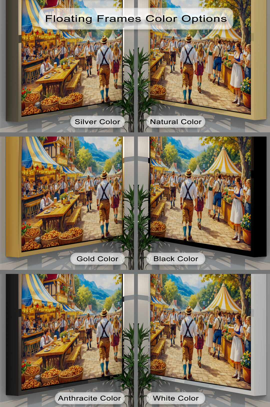 Bavarian Oktoberfest Street Scene – Beer Festival Canvas Wall Art | Canvas Art