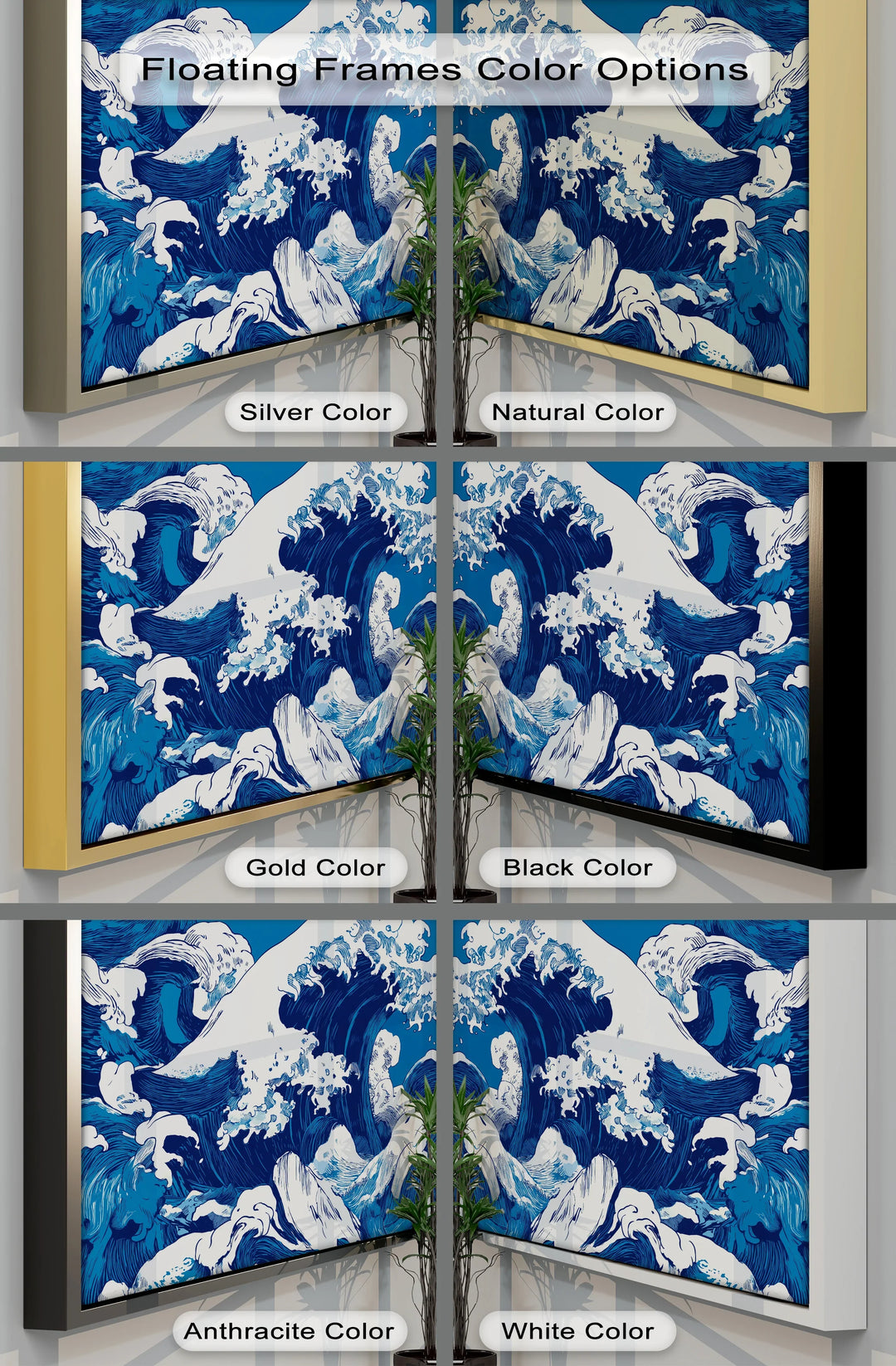 Turbulent Indigo Waves – Japanese-Inspired Ocean Canvas Print - MyPhotoStation
