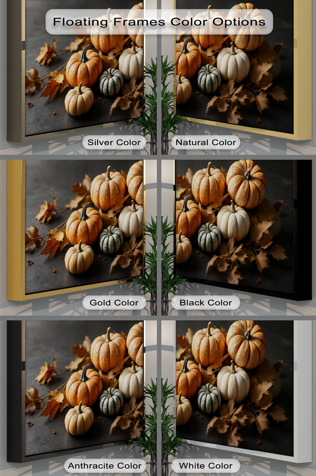 Rustic Charm – Autumn Pumpkins Canvas Wall Art | Framed Artwork