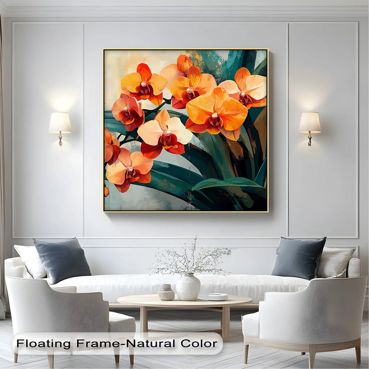 Radiant Orchids – Bold Orange and Red Floral Canvas Wall Art - MyPhotoStation