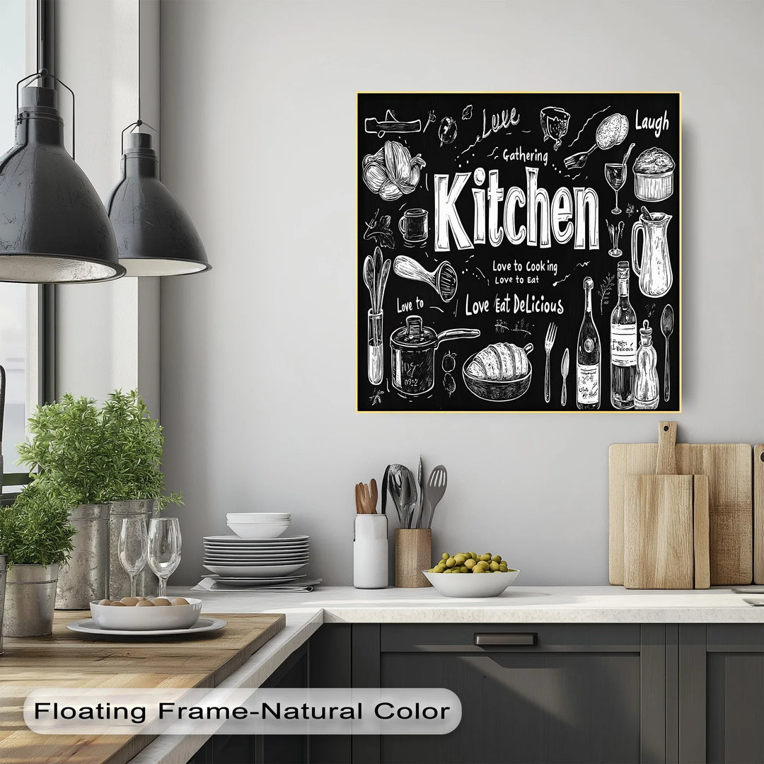 Gather in the Kitchen – Blackboard Style Kitchen Canvas Prints - MyPhotoStation
