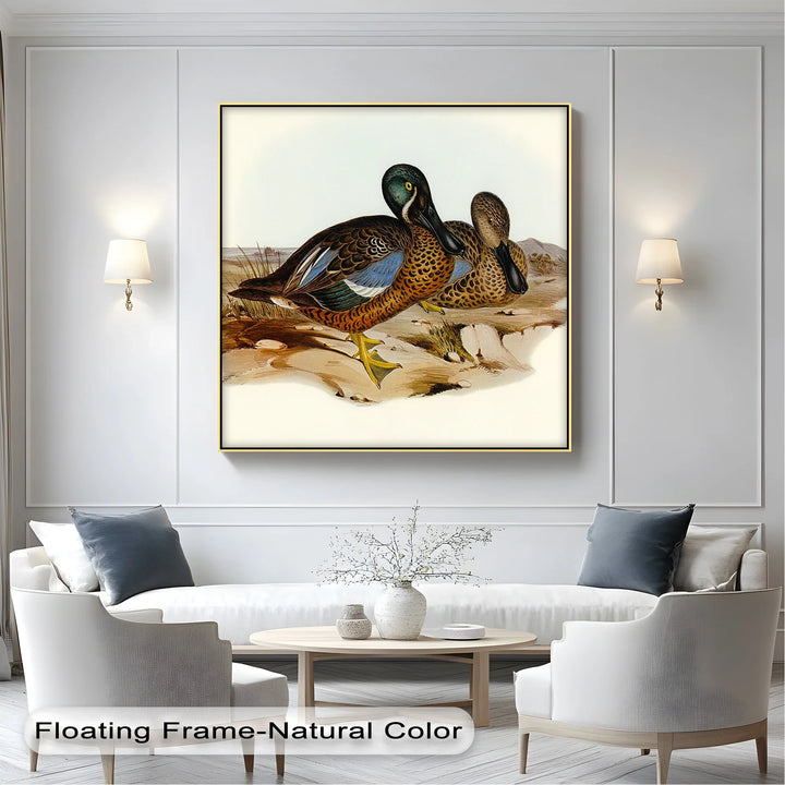 Marshland Companions – Vintage Duck Pair Animal Canvas Print - MyPhotoStation