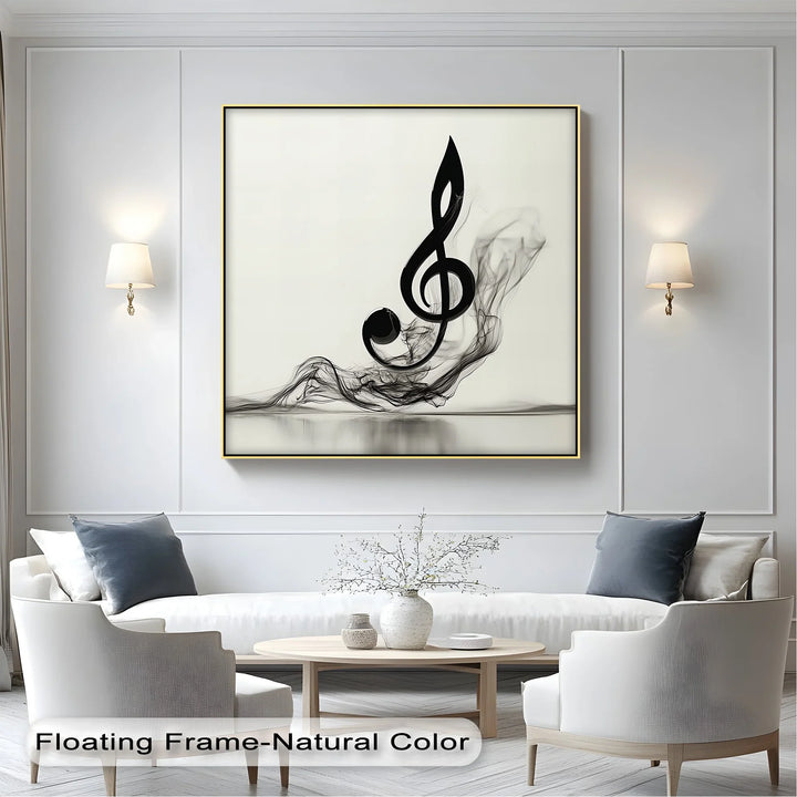 Melodic Smoke Treble Clef – Minimalist Music Canvas Prints - MyPhotoStation