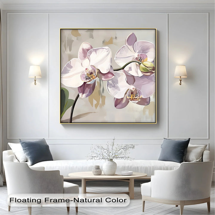 Orchid Grace – Soft White and Lavender Floral Canvas Wall Art - MyPhotoStation