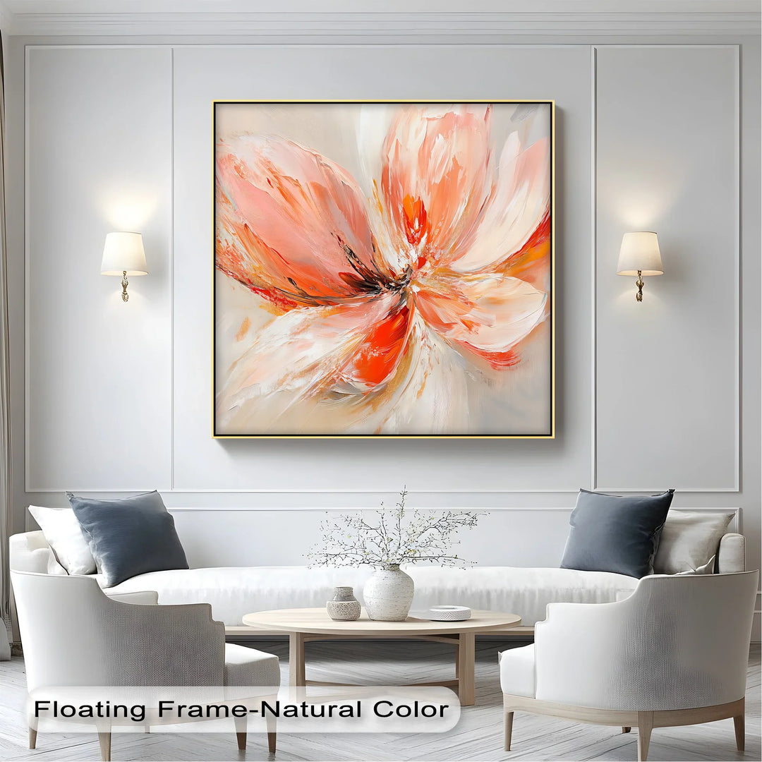 Floral Flame – Abstract Orange Flower Canvas Wall Art - MyPhotoStation