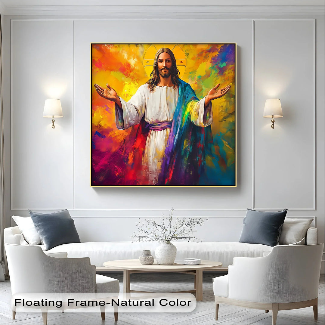 Divine Radiance – Jesus with Outstretched Arms Canvas Art - MyPhotoStation