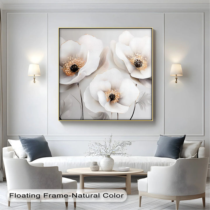 Whispers of Ivory – Neutral Floral Canvas Wall Art - MyPhotoStation