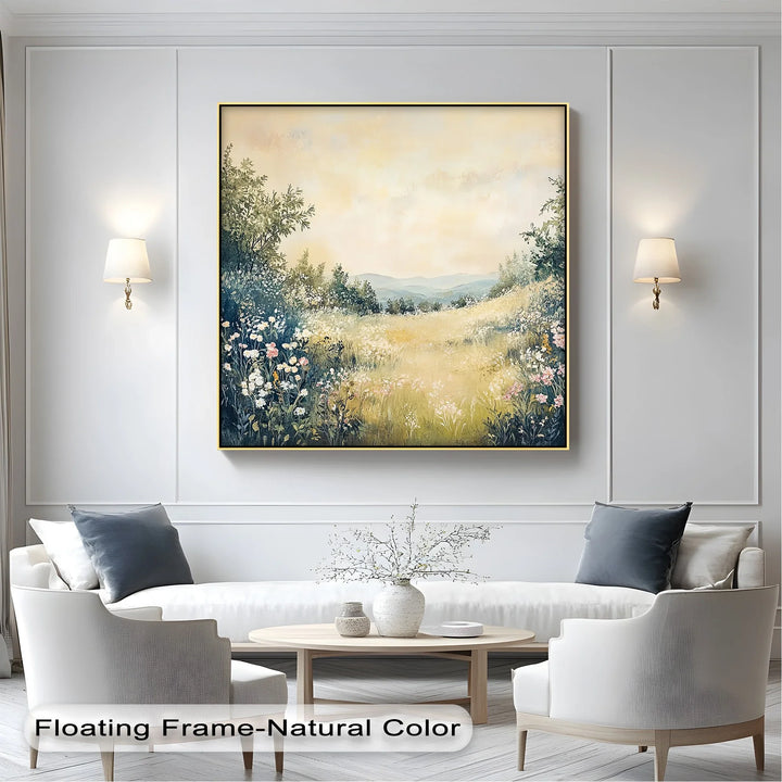 Golden Meadow Horizon – Serene Landscape Canvas Print - MyPhotoStation
