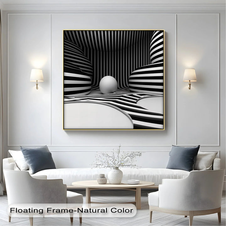Monochrome Illusion Chamber – Black & White Canvas Print - MyPhotoStation