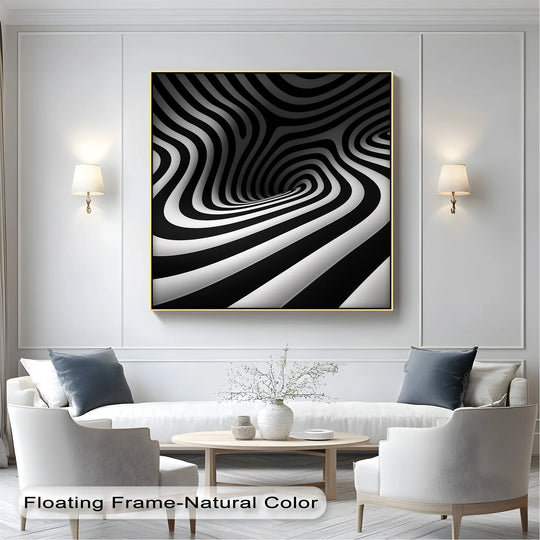Twisted Illusion – Abstract Black & White Canvas Print - MyPhotoStation