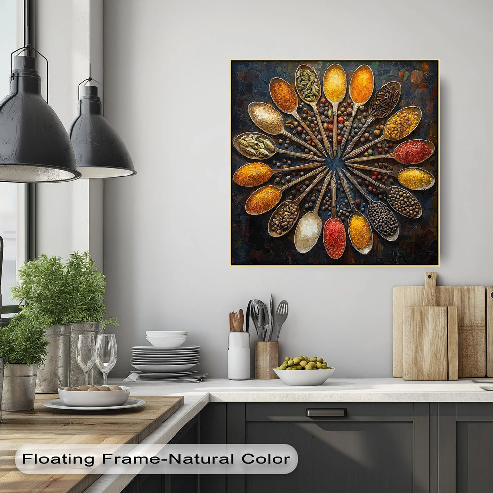 Spice Spoon Mandala – Vibrant Culinary Kitchen Canvas Prints - MyPhotoStation