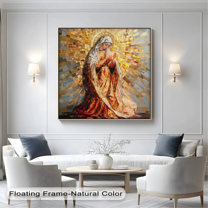 Radiant Grace – Virgin Mary Mosaic Style Canvas Print - MyPhotoStation
