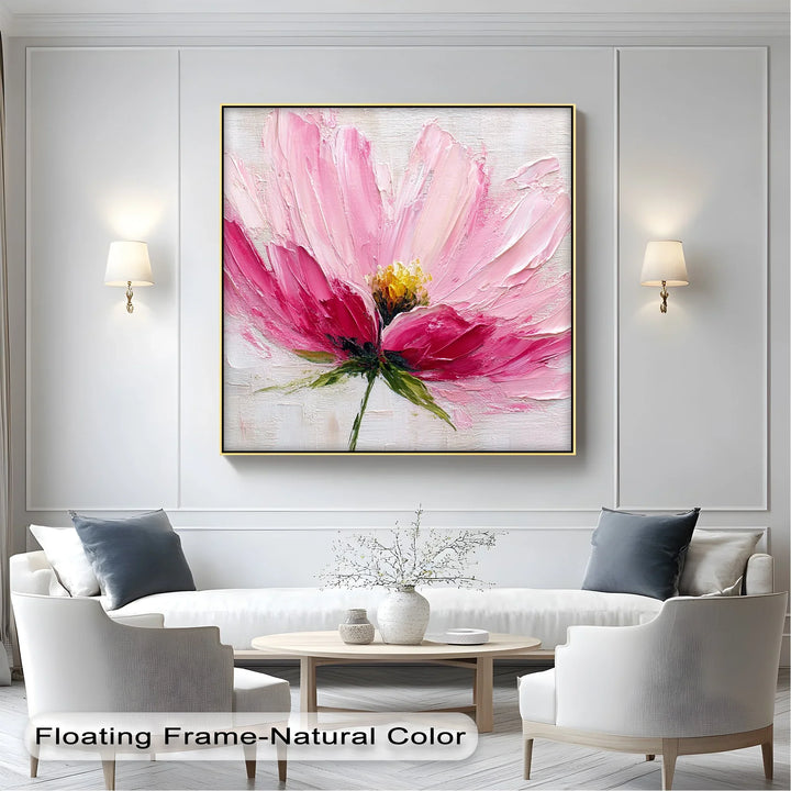 Blush Bloom – Textured Pink Floral Canvas Print - MyPhotoStation