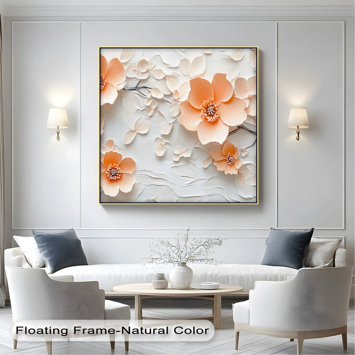 Petals in Porcelain – Delicate Peach Blossom Canvas Wall Art - MyPhotoStation