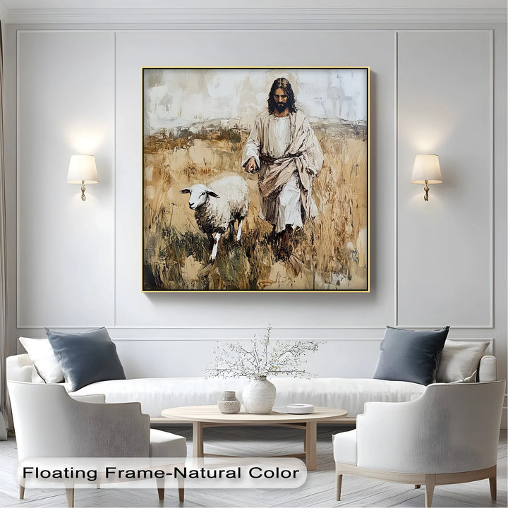 The Shepherd’s Walk – Jesus with a Lamb in a Wheat Field Canvas Print - MyPhotoStation