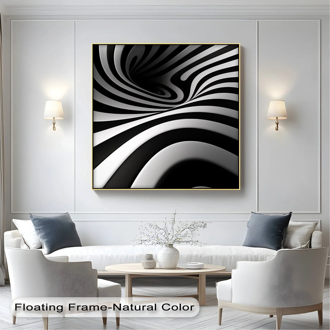 Monochrome Swirl – Dynamic Black & White Canvas Print - MyPhotoStation