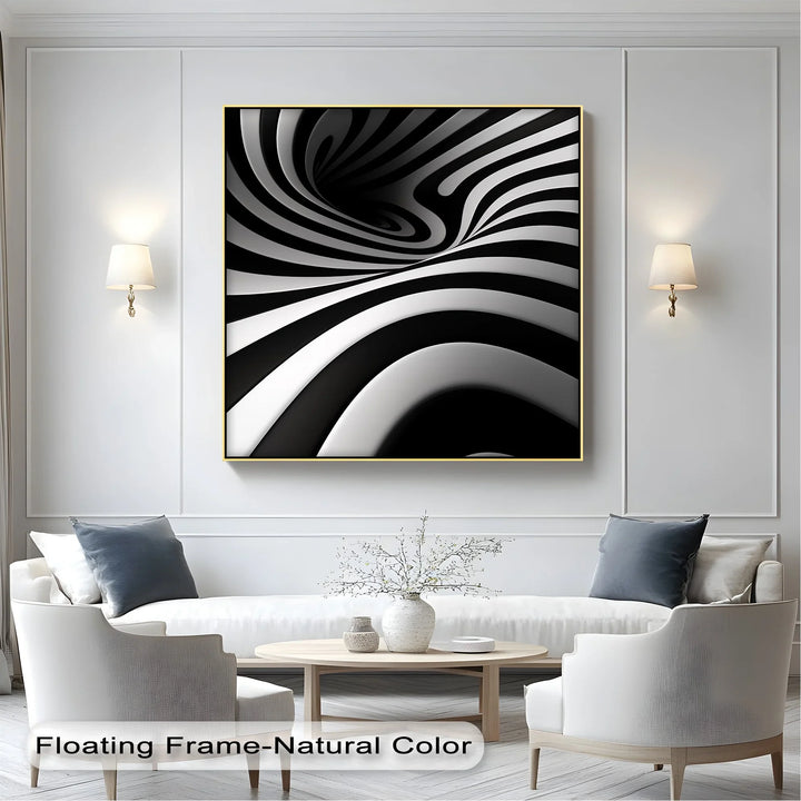 Monochrome Swirl – Dynamic Black & White Canvas Print - MyPhotoStation