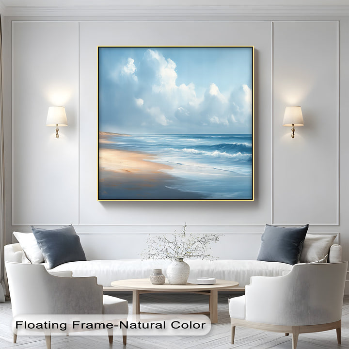 Golden Beach and Blue Ocean - Canvas Wall Art