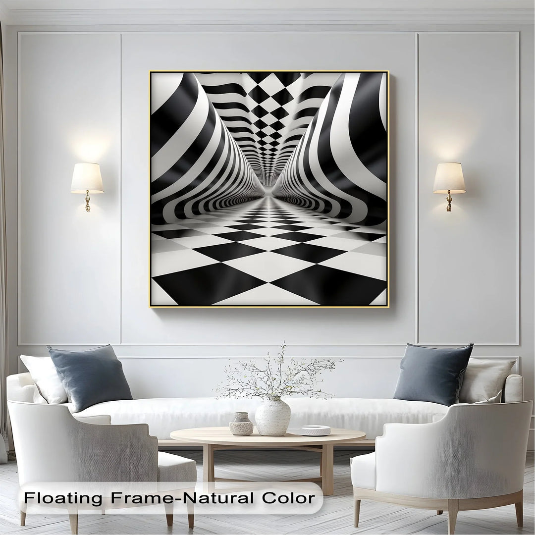 Tunnel of Illusions – Black & White Canvas Print - MyPhotoStation