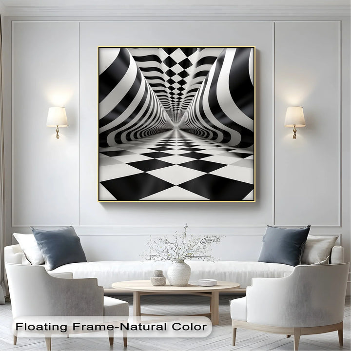Tunnel of Illusions – Black & White Canvas Print - MyPhotoStation