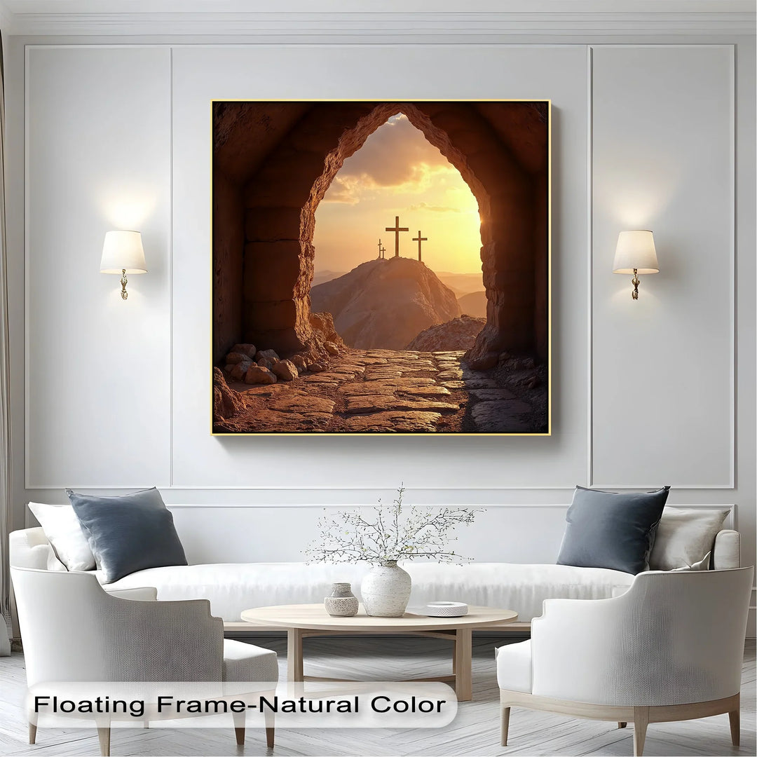 Resurrection Light – Three Crosses at Sunrise Canvas Print - MyPhotoStation