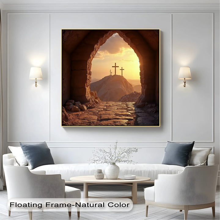 Resurrection Light – Three Crosses at Sunrise Canvas Print - MyPhotoStation