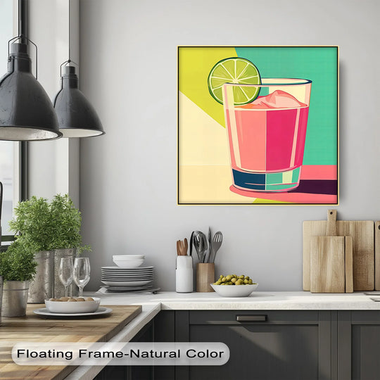 The dynamic lines and vibrant colors in this pop art pink lemonade unique canvas print give a feeling of refreshing effervescence.