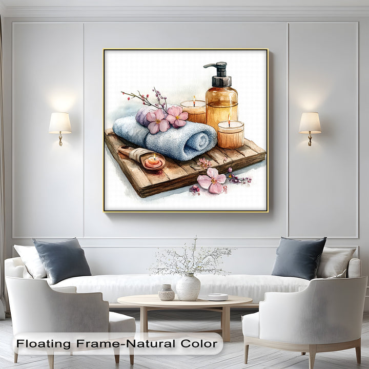 Ideal for spa-themed bathrooms or meditation spaces, this high-resolution canvas wall art blends tranquility, nature, and modern elegance in one soothing piece.

