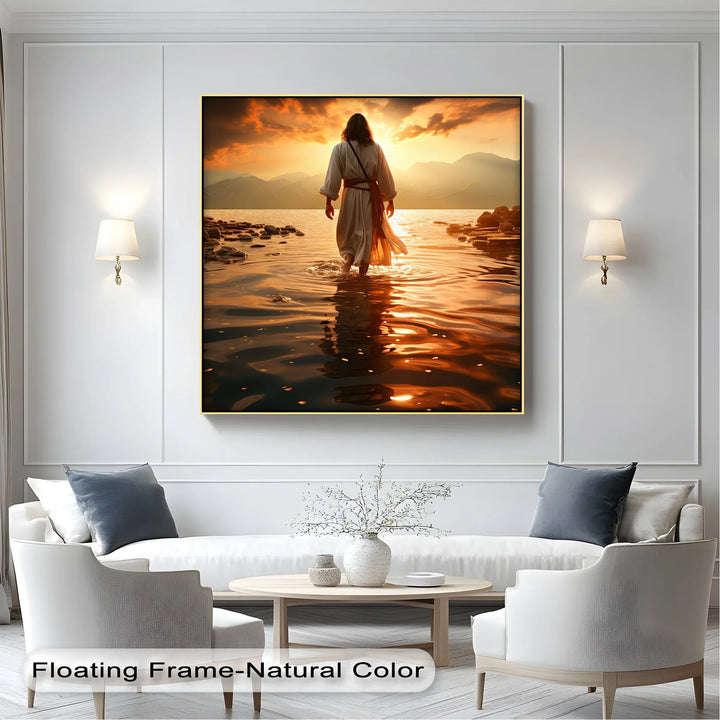 Sunset Grace – Jesus Walking on Water Canvas Print - MyPhotoStation