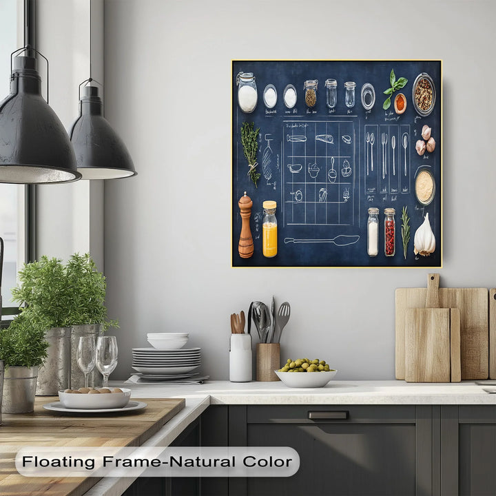 Kitchen Tools & Herbs Chalkboard - Kitchen Canvas Prints - MyPhotoStation