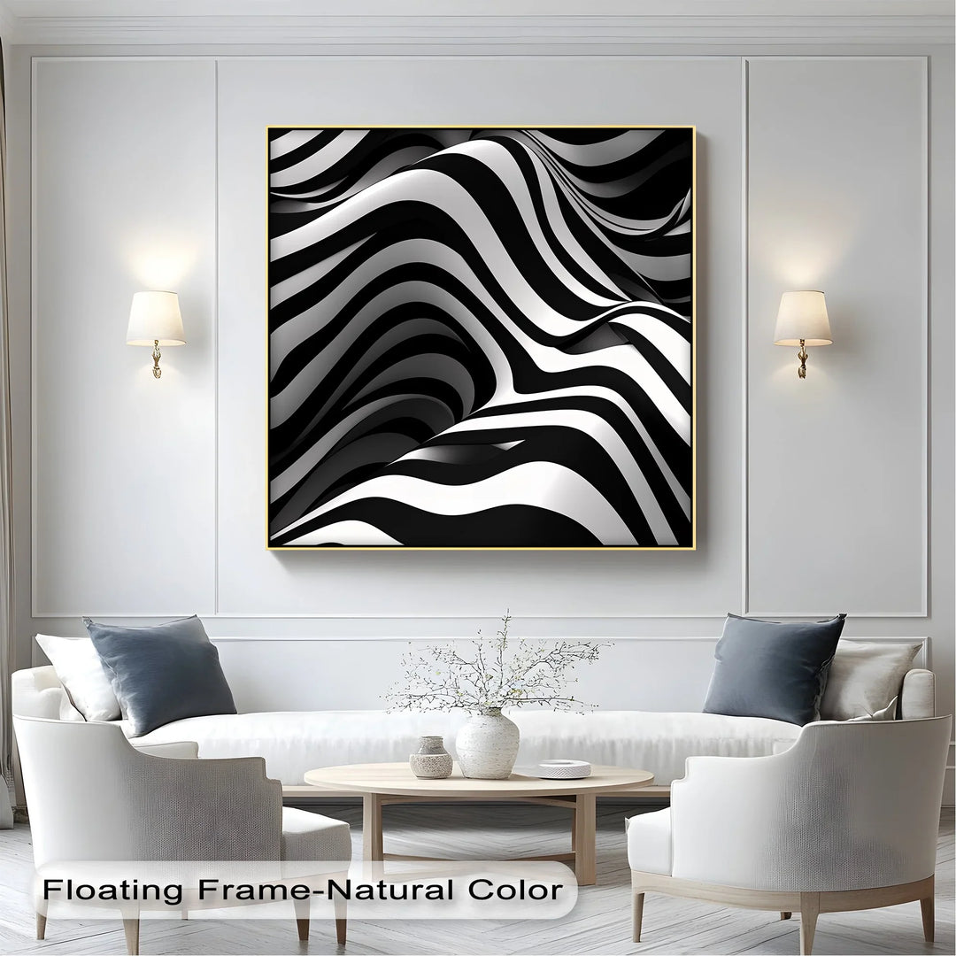 Liquid Rhythm – Abstract Flow Black & White Canvas Print - MyPhotoStation