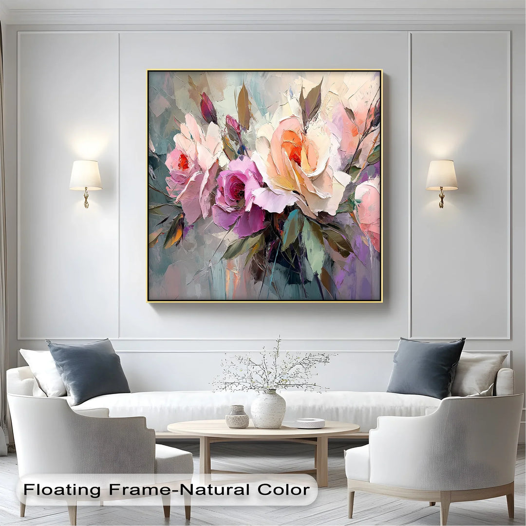 Romantic Rose Garden – Pink Floral Canvas Print - MyPhotoStation