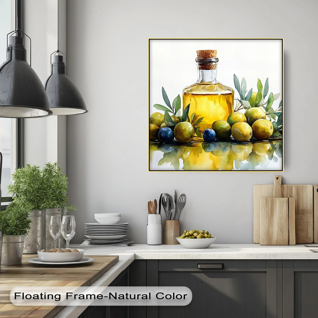 Golden Essence – Olive Oil and Olives Kitchen Canvas Prints - MyPhotoStation