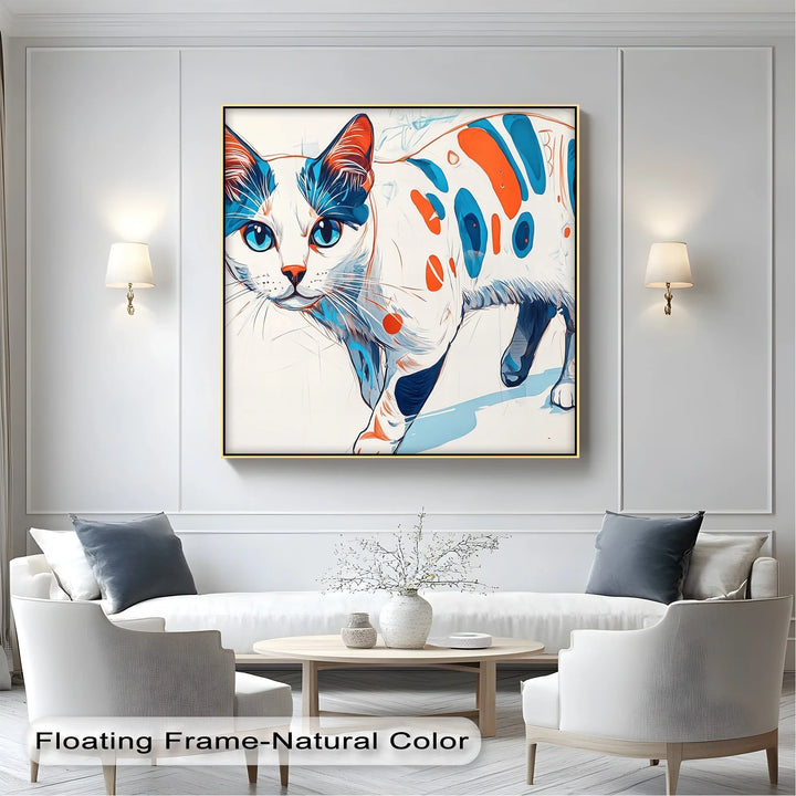 Cosmic Cat – Abstract Pop Art Style Feline Cat Canvas Print - MyPhotoStation