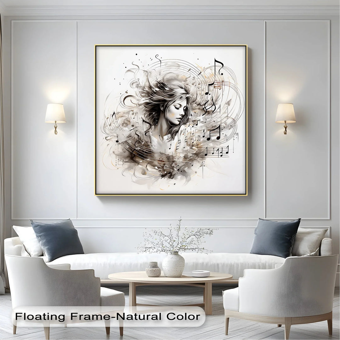 Abstract Woman with Musical Notes - Music Canvas Prints - MyPhotoStation