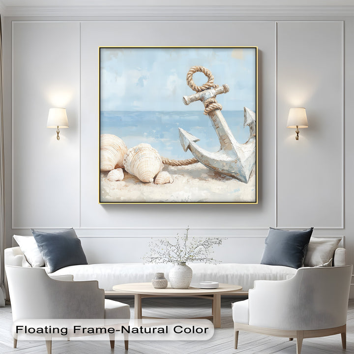 With its detailed anchor and peaceful ocean backdrop, this ocean-themed canvas print creates a breezy, nautical atmosphere for living rooms, bathrooms, or entryways.


