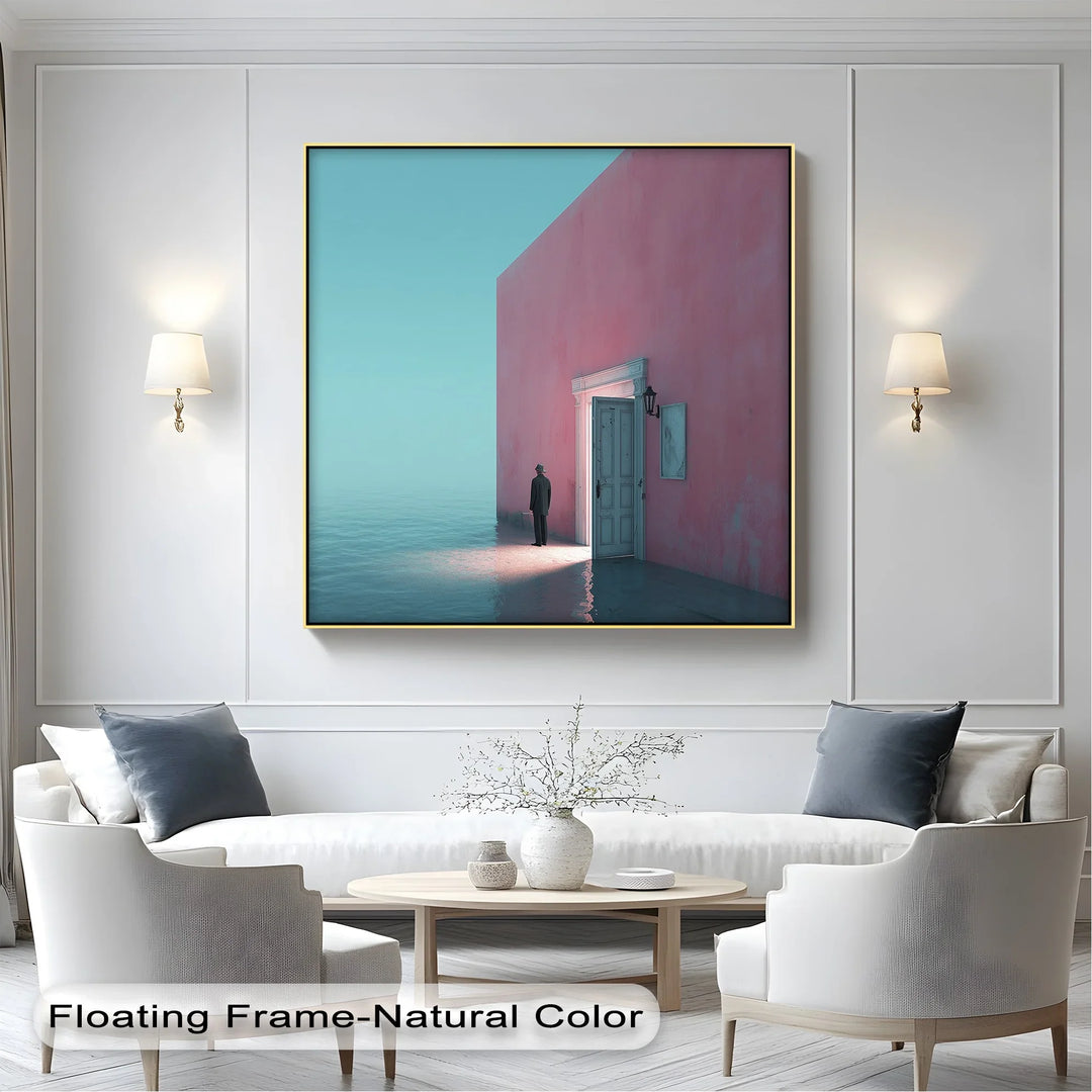 Surreal Doorway by the Sea – Minimalist Concept Canvas Print - MyPhotoStation