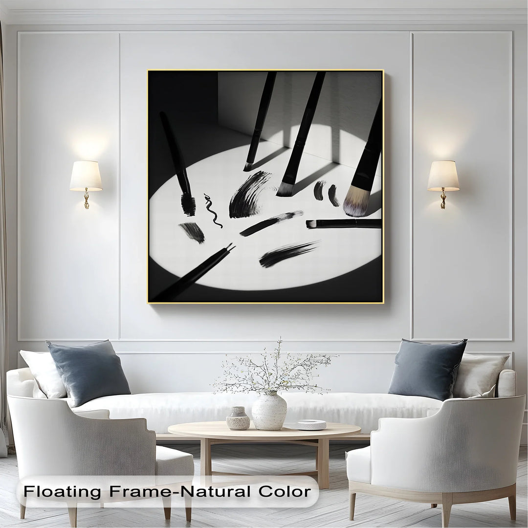 Monochrome Expression – Abstract Brush Strokes Canvas Art - MyPhotoStation