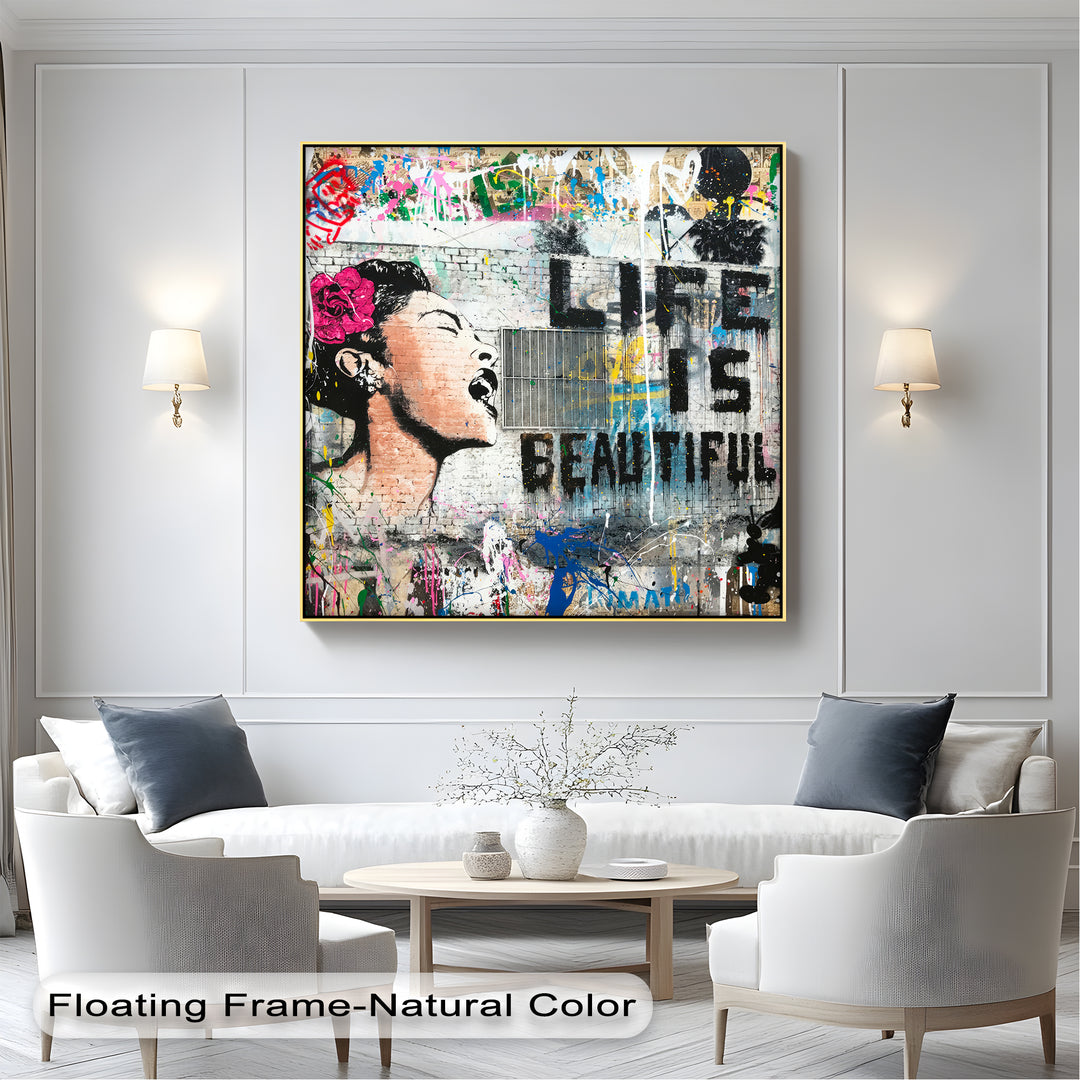 Amalfi Citrus Escape – Stampa su tela con aranceto mediterraneo