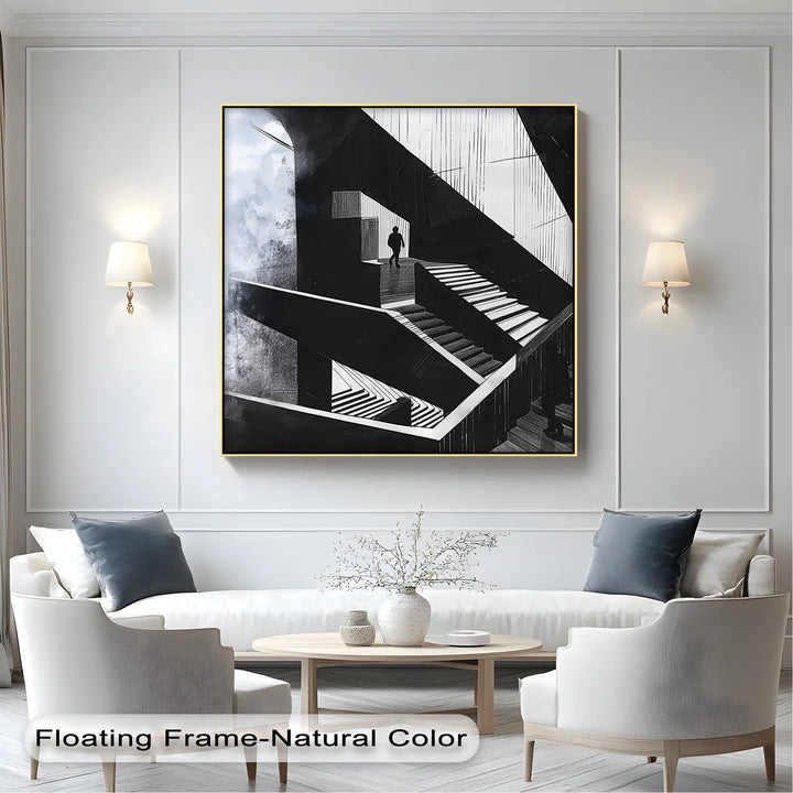 Labyrinth of Silence – Abstract Staircase Canvas Wall Art - MyPhotoStation