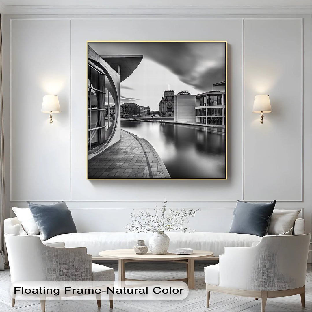 Modern Berlin Architecture – Black and White Canvas Print - MyPhotoStation