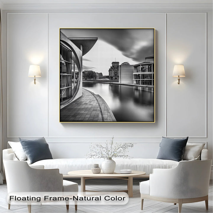 Modern Berlin Architecture – Black and White Canvas Print - MyPhotoStation