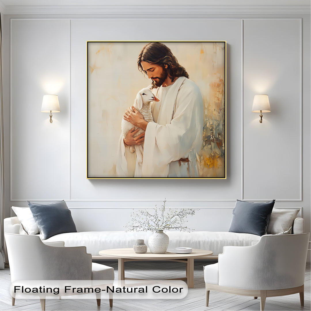 The Good Shepherd – Jesus Holding Lamb Canvas Print