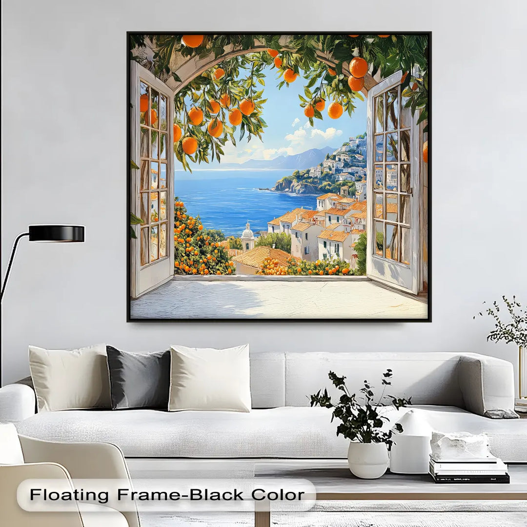 Amalfi Citrus Escape – Mediterranean Orange Grove Canvas Print